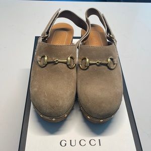 Authentic Gucci Women’s suede clogs size 36.5. These are a rare pair.